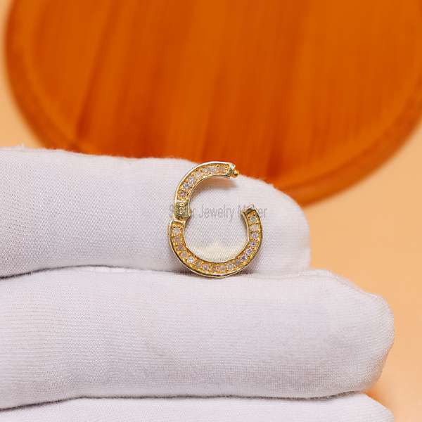 Natural Diamond Silver Round Enhancer, Charms Holder, Round Link Lock, Silver Round Enhancer, Round Connector, Enhancer Push Lock