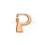 Rose Gold Plating Sterling Silver Handmade “P” initial Shape Letters Carabiner Lock Jewelry